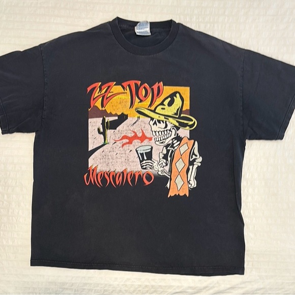 ZZ Top Black Tee - Vintage - Mescalero - 2003 - Beer Drinkers and Hell Raisers - Picture 1 of 8